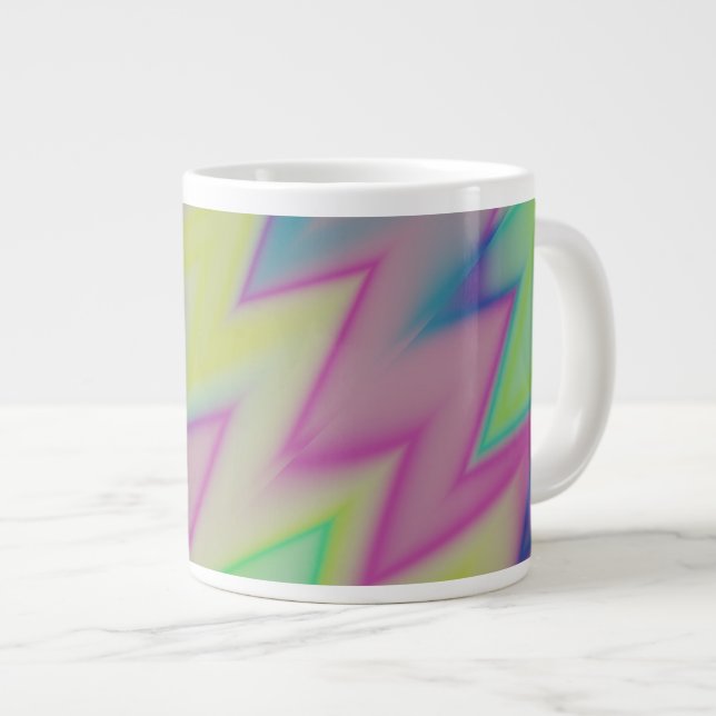 Rainbow Zigzags Jumbo-Tasse (Vorderseite Rechts)