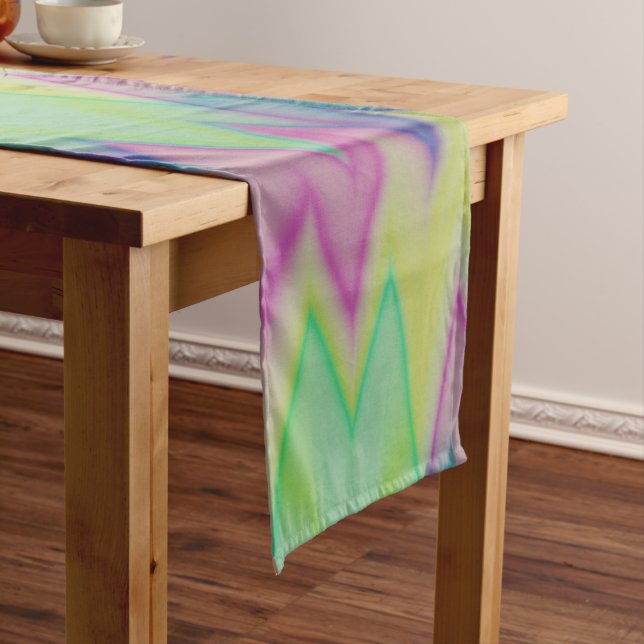Rainbow Zigzags Kurzer Tischläufer (Beispiel)