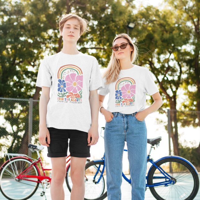 Rainbow-Zitat für Retro-Boho T-Shirt (Von Creator hochgeladen)