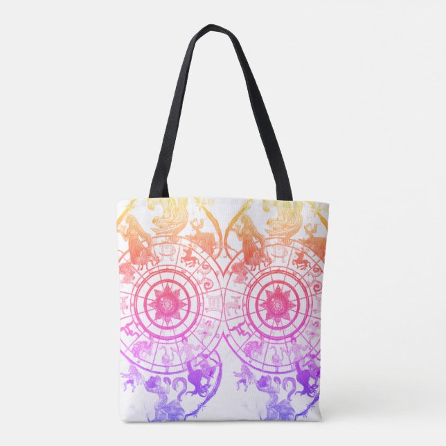 Rainbow Zodiac Astrological Signs  on a Tote Bag (Rückseite)