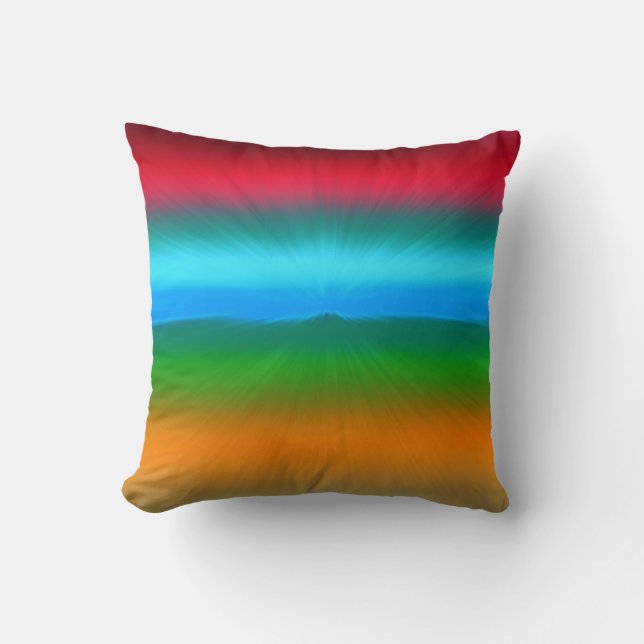 Rainbow Zoomed Stripes Kissen (Vorderseite)