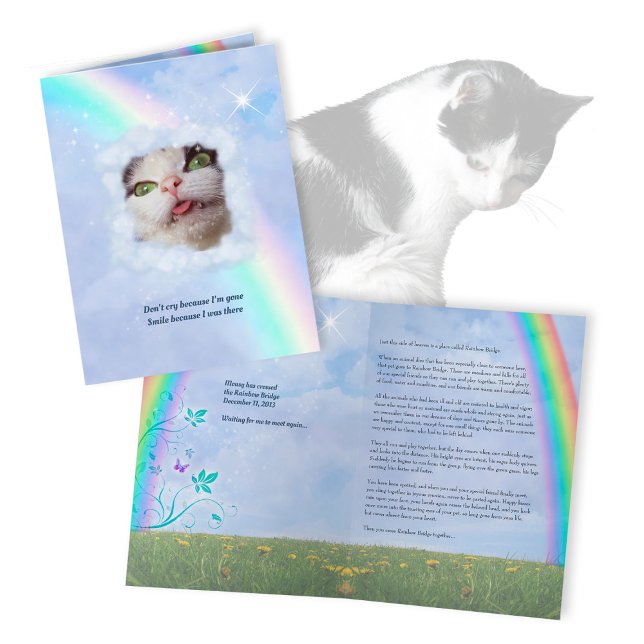 RainbowBridge PetLoss mit Ihrem Text & Foto Karte (Von Creator hochgeladen)