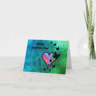 Rainbowheart und Butterfly Karte