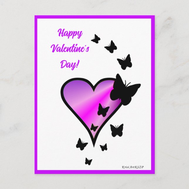 Rainbowheart und Butterfly Postkarte (Vorderseite)