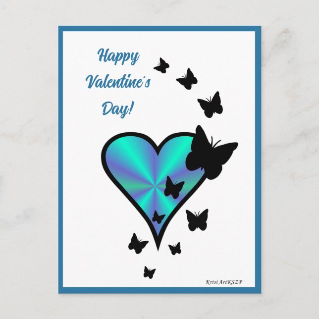 Rainbowheart und Butterfly Postkarte (Vorderseite)