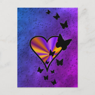 Rainbowheart und Butterfly Postkarte