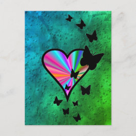 Rainbowheart und Butterfly Postkarte