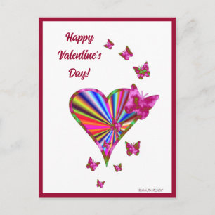 Rainbowheart und Butterfly Postkarte