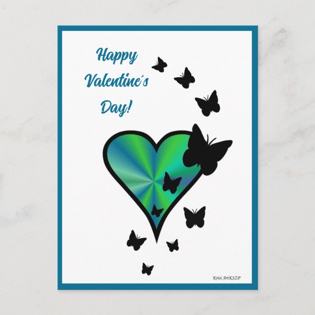 Rainbowheart und Butterfly Postkarte (Vorderseite)