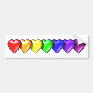 RainbowHearts Autoaufkleber