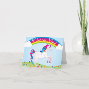 Rainbows and Unicorn Thank You Notes Dankeskarte