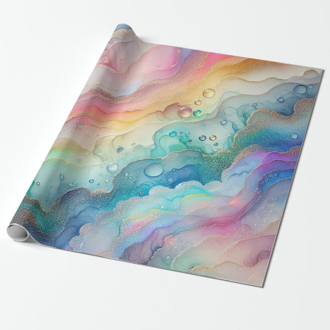 Rainbows & Bubbles Party Wrapping Paper Geschenkpapier (Ungerollt)