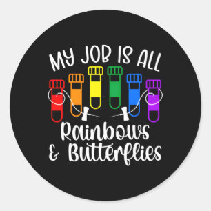 Rainbows Butterfets Phlebotomist Phlebotomy Tech Runder Aufkleber