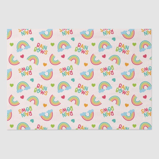 Rainbows & Clouds-Muster Seidenpapier (Vorderseite)