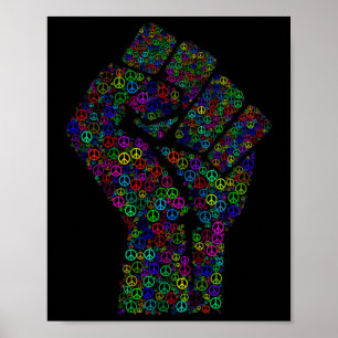 Rainbows der Faust-Friedenszeichen-Liebe des Aktiv Poster