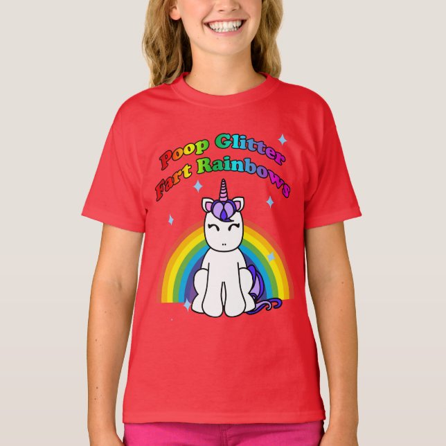 Rainbows der Glitzer Furz gekackt T-Shirt (Vorderseite)