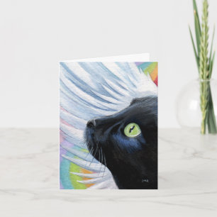 Rainbow's End Angel Cat Painting Note Card Karte
