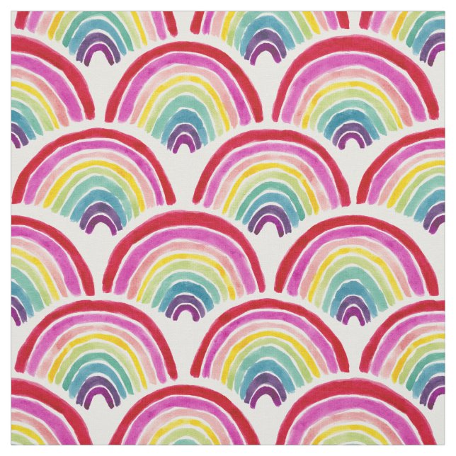 RAINBOWS FOREVER Colorful LGBTQ Pride Scallop Stoff (Muster)