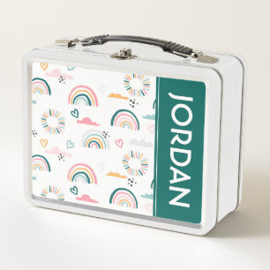 Rainbows & Herz-Muster Metall Brotdose