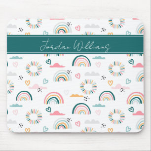 Rainbows & Herz-Muster Mousepad