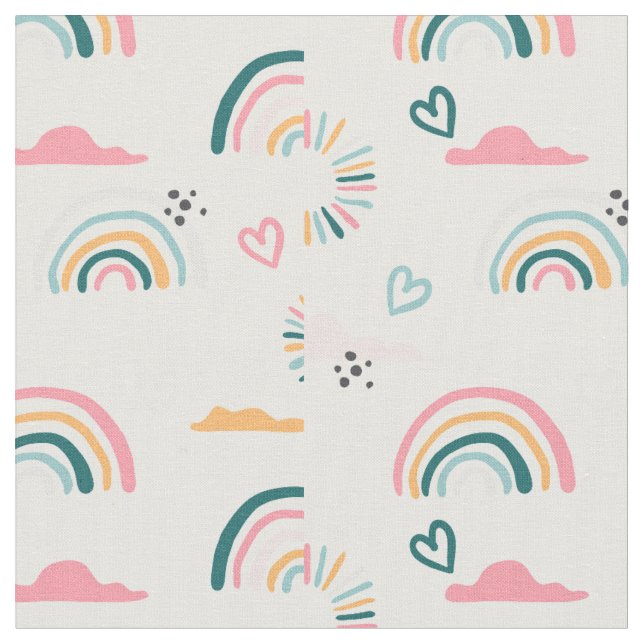 Rainbows & Herz-Muster Stoff (Nahaufnahme)