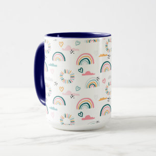Rainbows & Herz-Muster Tasse