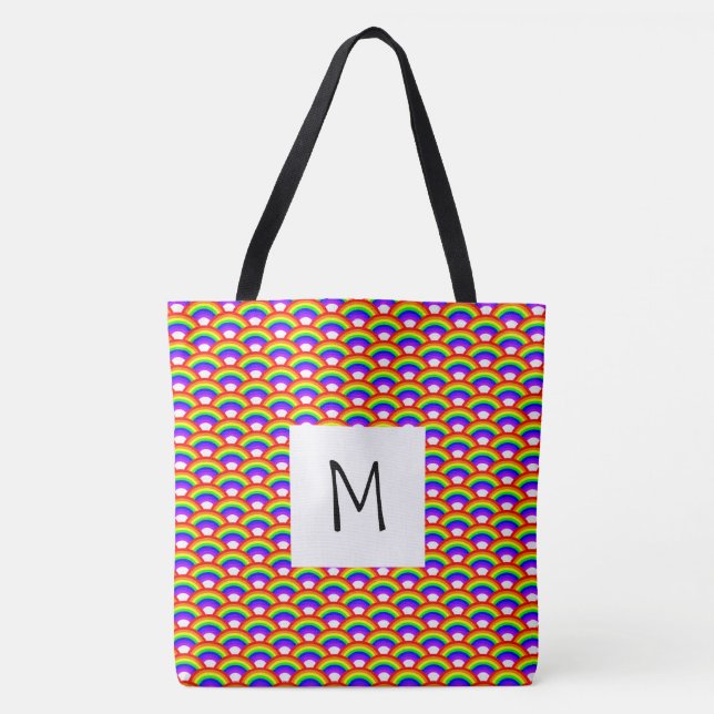 Rainbows Monogram Tote Bag (Vorderseite)