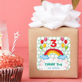 Rainbows und Balloons Kindergeistlichkeit Quadratischer Aufkleber