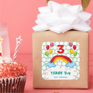 Rainbows und Balloons Kindergeistlichkeit Quadratischer Aufkleber