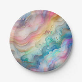 Rainbows und Blasen Papier Party Teller & Bowles