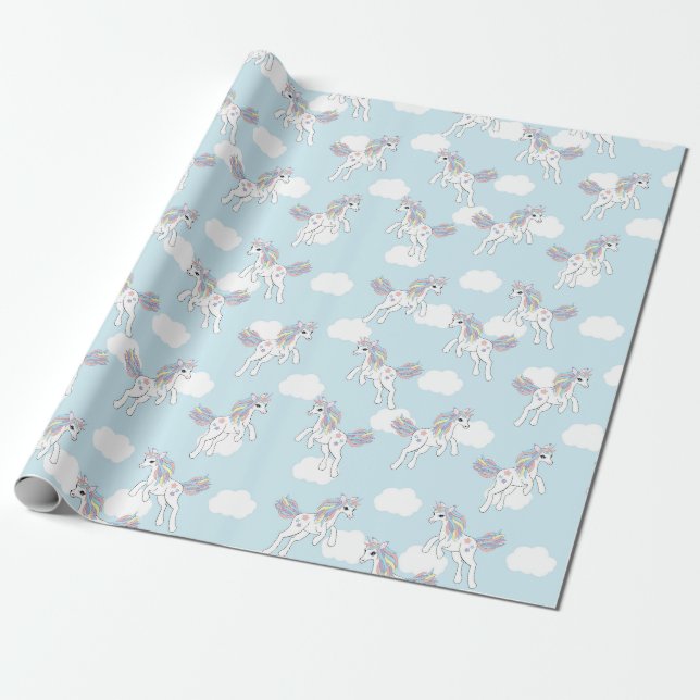Rainbows und Einhornwickelpapier Geschenkpapier (Ungerollt)