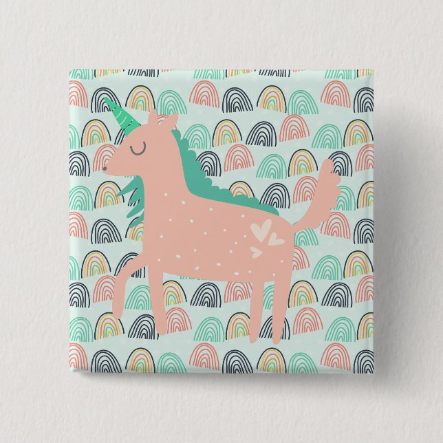 Rainbows und Unicorns Button (Vorderseite)
