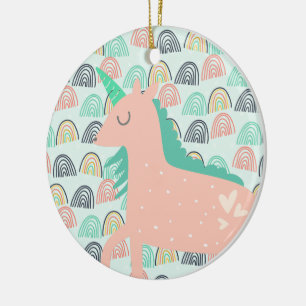 Rainbows und Unicorns Keramik Ornament