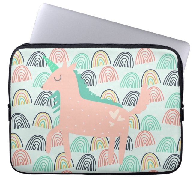 Rainbows und Unicorns Laptopschutzhülle (Vorderseite)