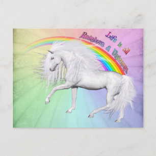 Rainbows und Unicorns Postkarte