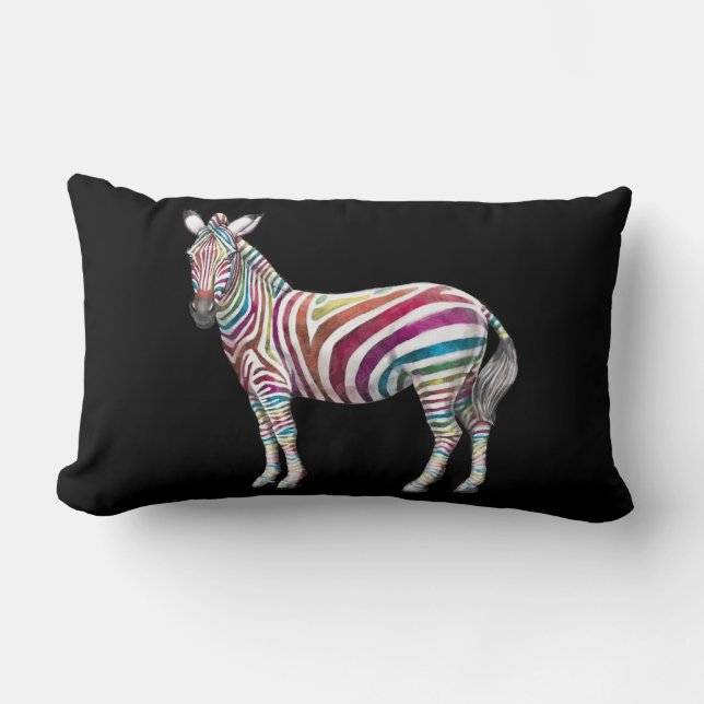 Rainbows und Zebras Lendenkissen (Vorderseite)