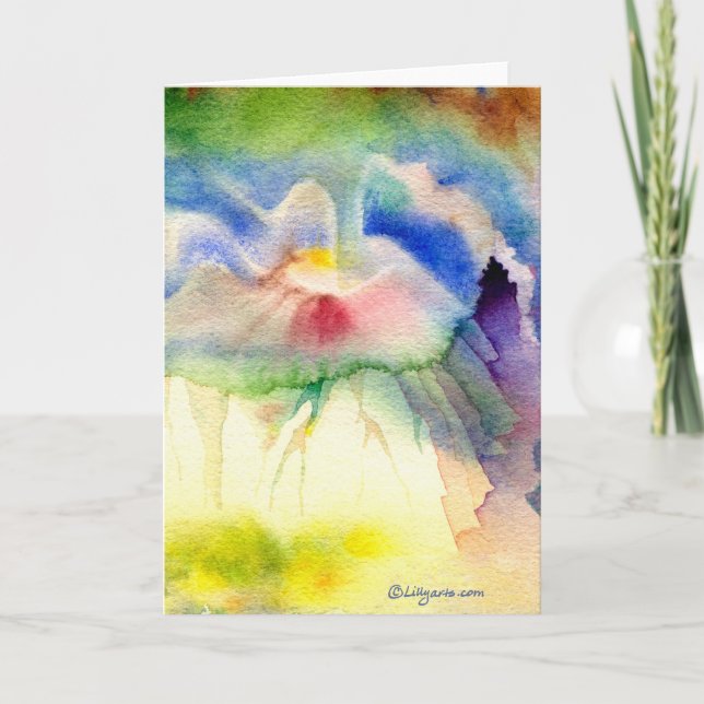 RainbowVolcano Aquarell-Gruß-und Anmerkungs-Karte Karte (Vorderseite)
