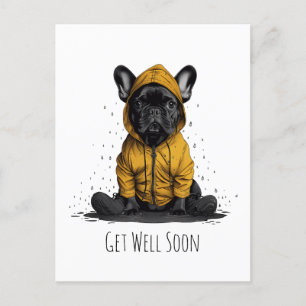 Raincoat für Bulldog-Tragen Postkarte