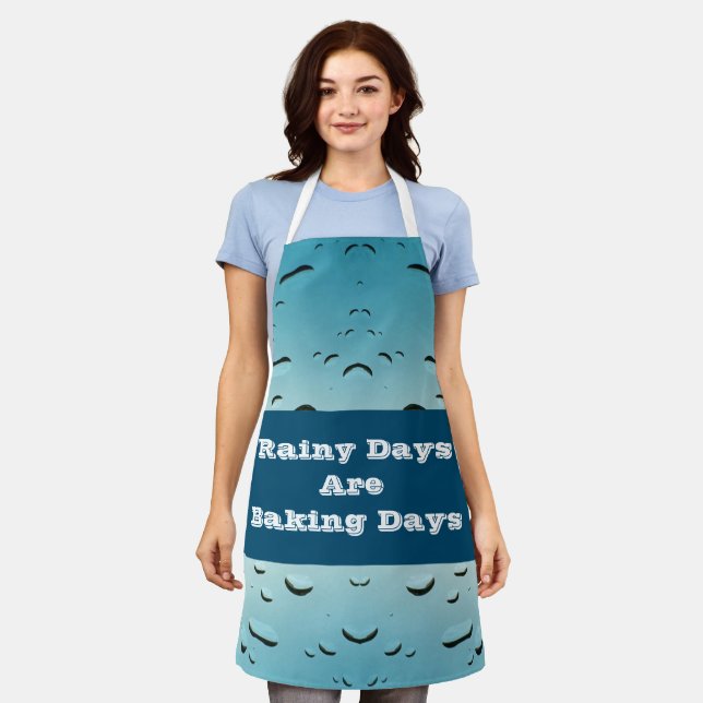 Rainday Baking Raindrop Foto bei Zuhause Cooking Schürze (Getragen)