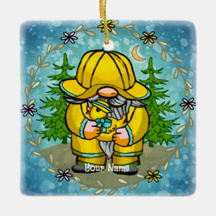 Rainday gnome keramikornament
