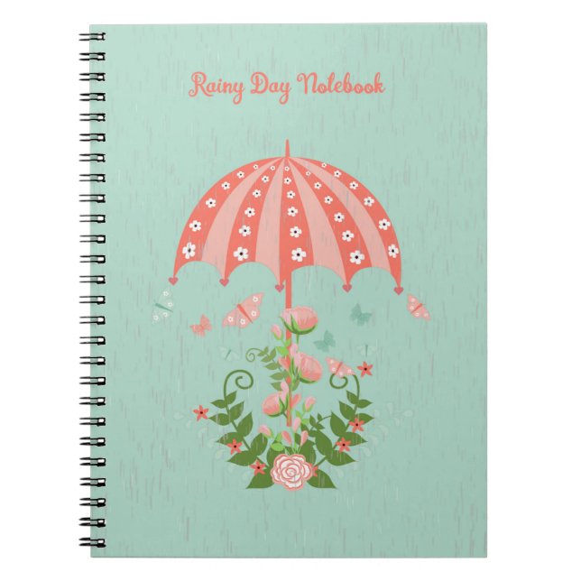 Rainday Notebook in Peach and Green Notizblock (Vorderseite)