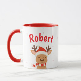 Raindeer Santa Personalize Christmas Coffee Tasse