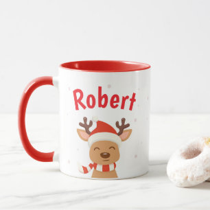 Raindeer Santa Personalize Christmas Coffee Tasse