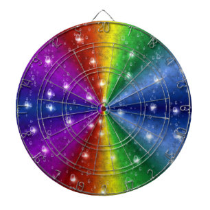 Raindops und Sterne auf Regenbogen Dartscheibe
