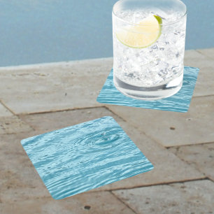 Raindrop am Rippling Pool Wasser Aqua Blue Rechteckiger Pappuntersetzer