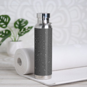 Raindrop-Design auf Grau Trinkflasche