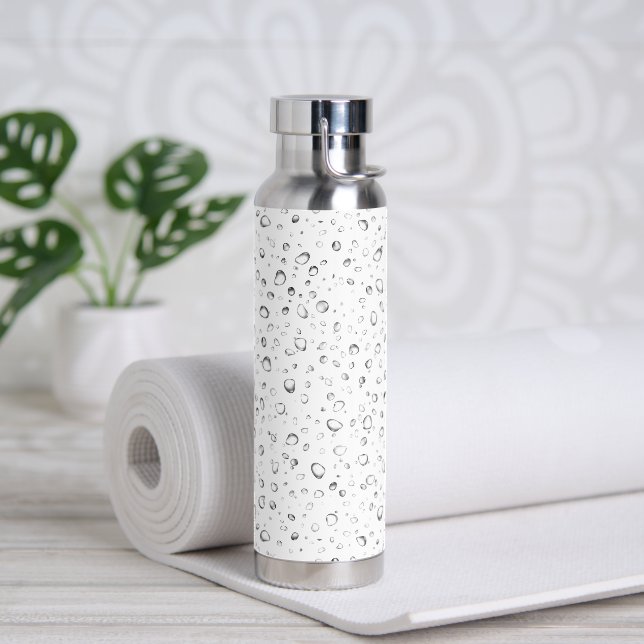 Raindrop-Design auf Weiß Trinkflasche (Yoga)