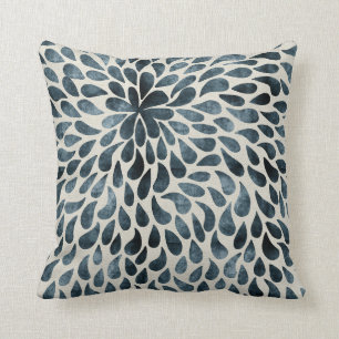 Raindrop Muster Deep Blue Kissen