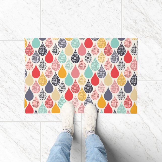 Raindrop Pop Art Dot Muster Fußmatte (Indoor)
