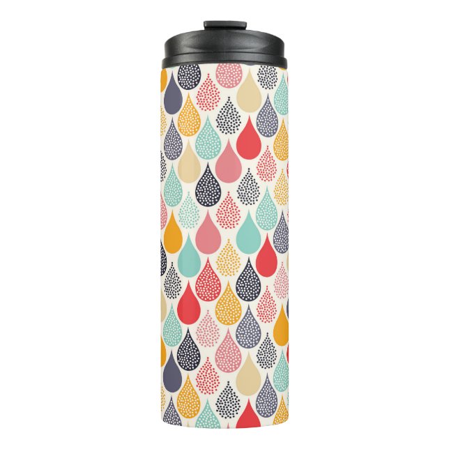Raindrop Pop Art Dot Muster Thermosbecher (Vorderseite)